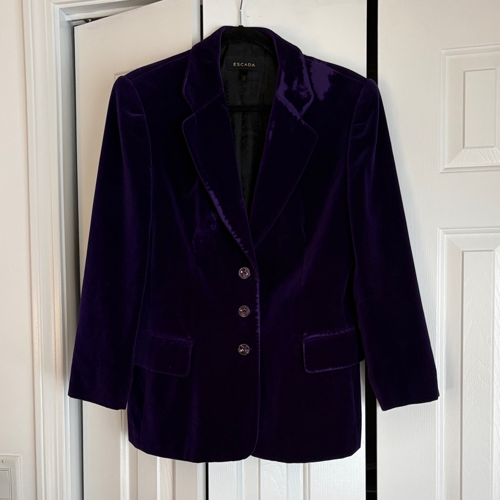 Escada Deep Purple Velvet Blazer